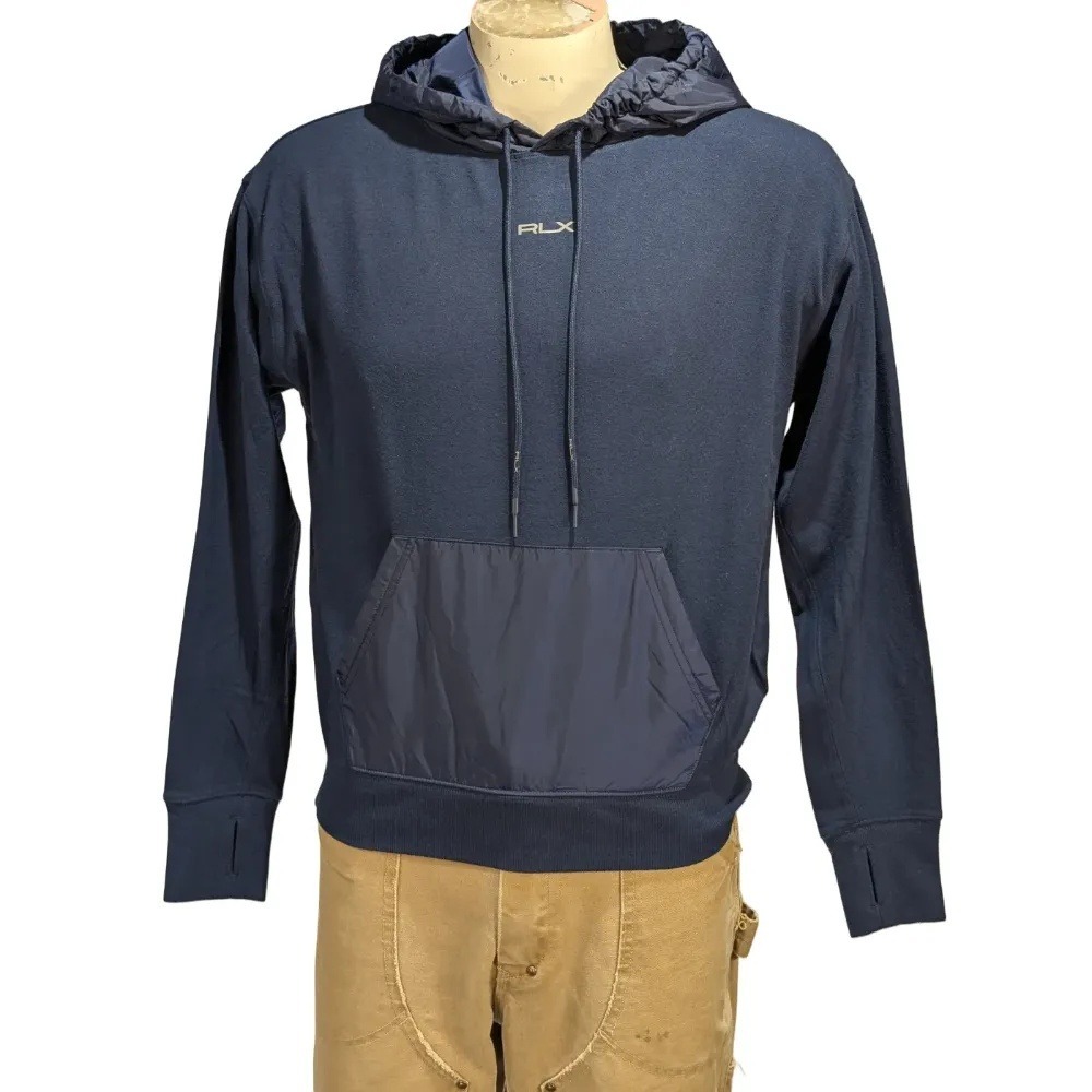 RLX Ralph Lauren Men's Navy Hooded Sweatshirt Sz M NWT $188